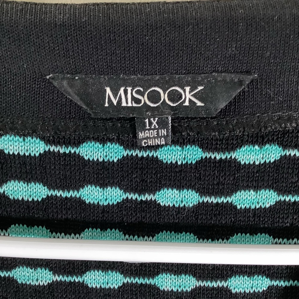 Misook Black and Teal Knit Cardigan Sweater - Picture 6 of 8
